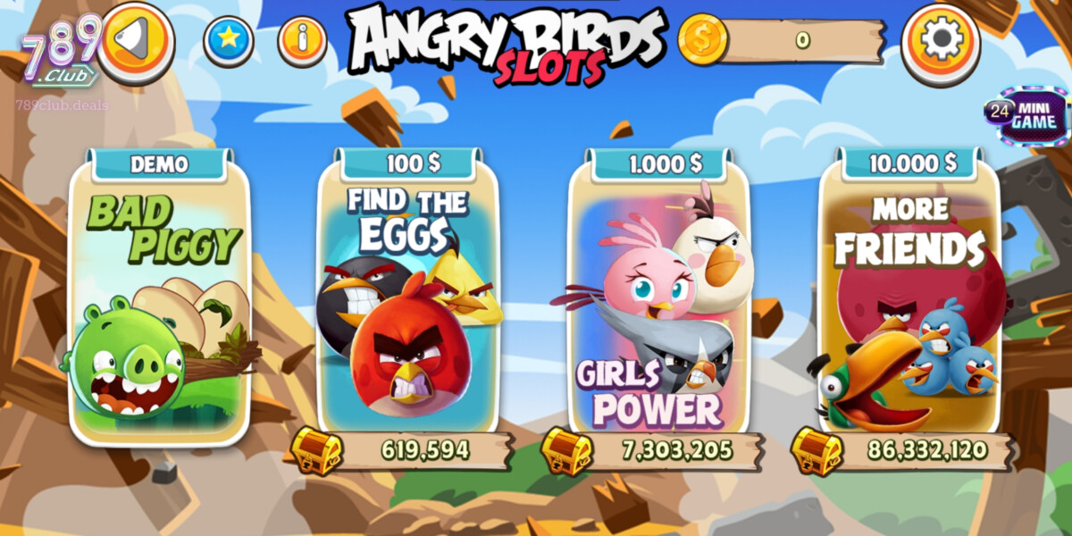 3 Phòng Chơi trong Angry Bird Slots tại 789Club
