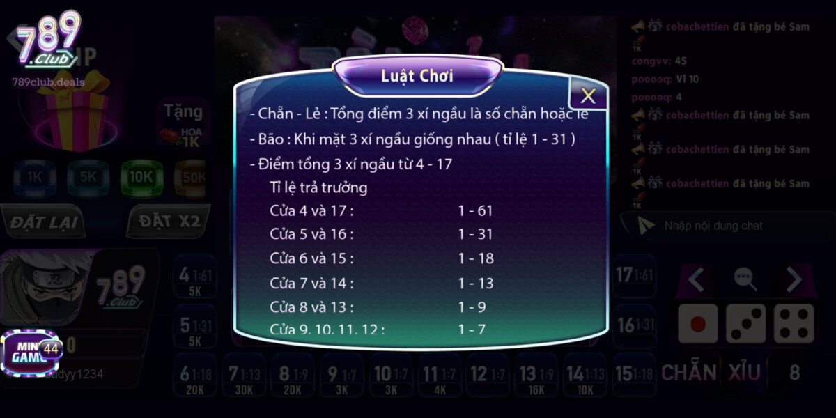 Đa Dạng Các Cửa Đặt Tại Tài Xỉu Livestream